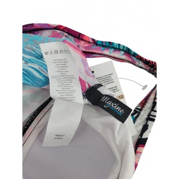 Maxine of Hollywood Swimsuit 12 Floral Tummy Control Skirted One Piece New NWT - Picture 7 of 7